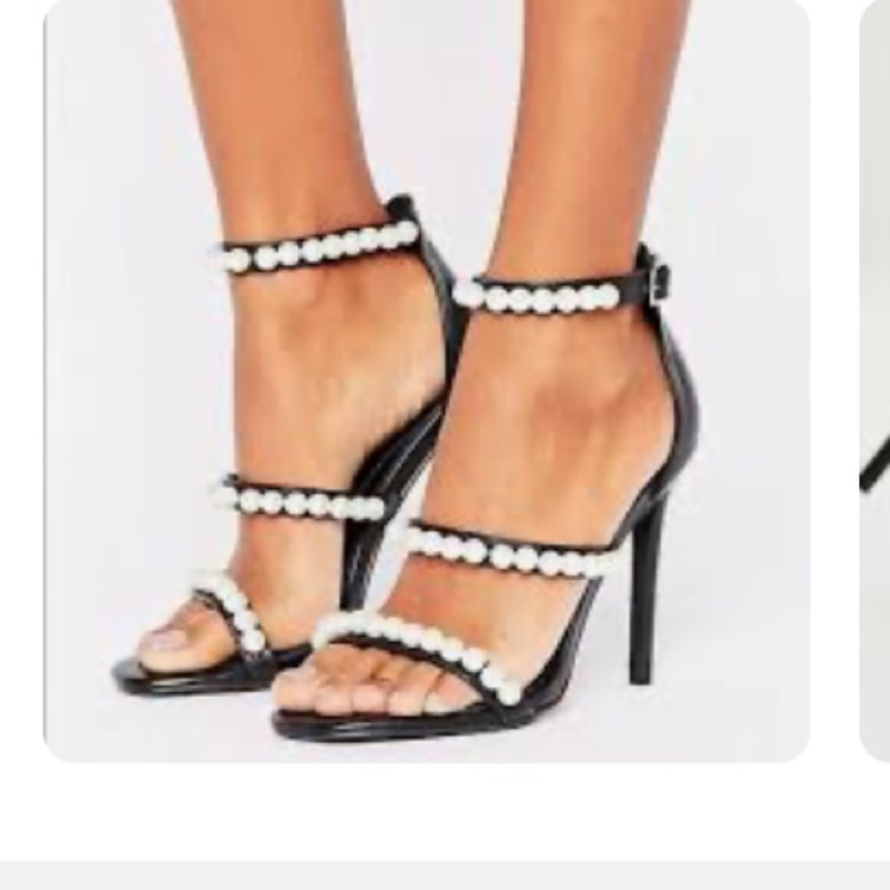 Missguided Pearl Beaded Stilettos‎